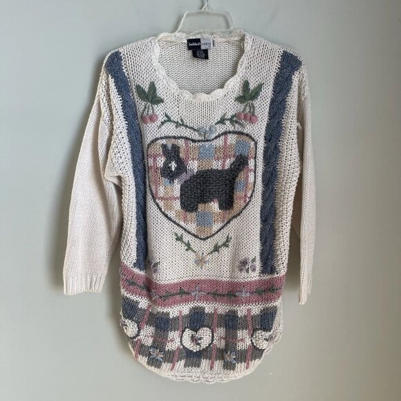 Beldoch Popper Vintage Cottagecore Chunky Knit Sweater Dog - Picture 7 of 7